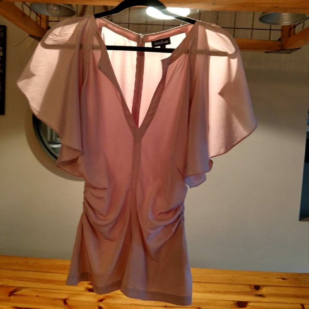 Bebe blouse off shoulder ruffle sleeve